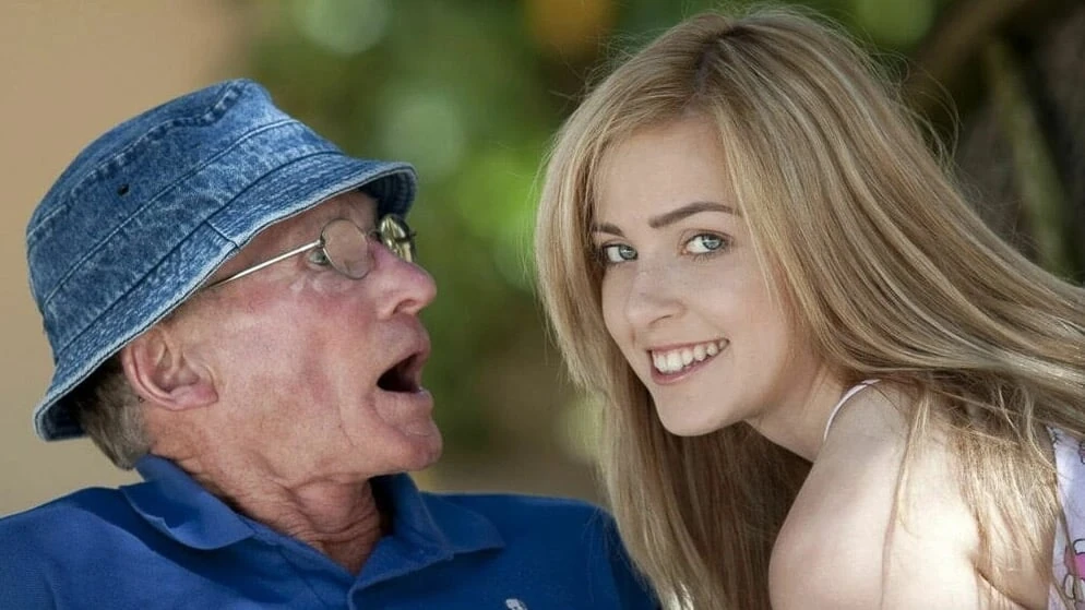 Beautiful teen sucks her grandpa outdoors and she swallows it all at once